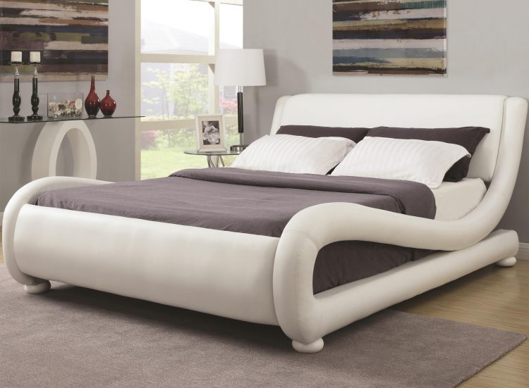A curved bed is for someone who likes to have an abstract room that's full of creativity. It's very important to compliment an abstract piece with neutral designs that flow.