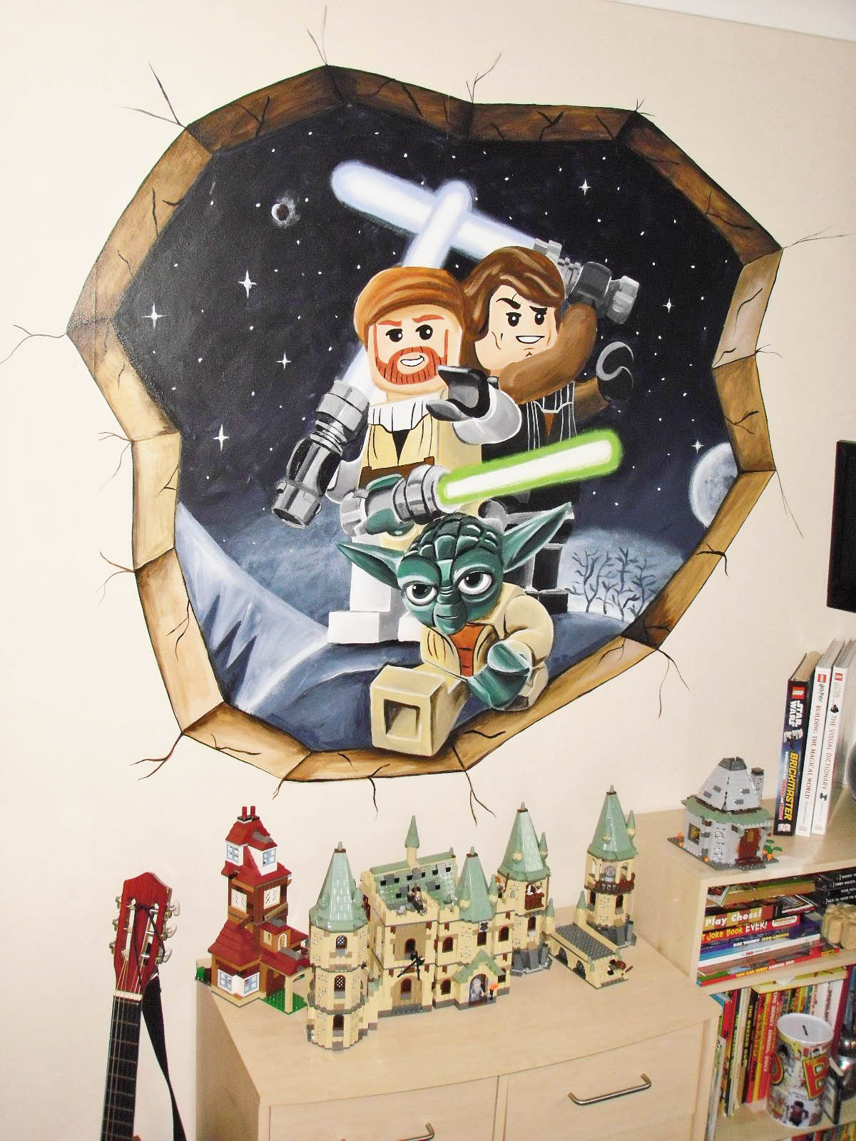 It doesn't have to cost a lot of money to bring out the Star Wars and you, just put up a vinyl Lego Star Wars Breakaway Wall sticker and you're good to go!