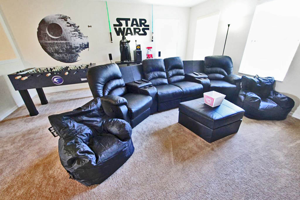 A couple light sabers and a 4 foot mural of the Death Star to make your game room pop!
