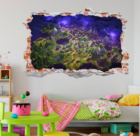 Fortnite 3D Smashed Wall Sticker Decal