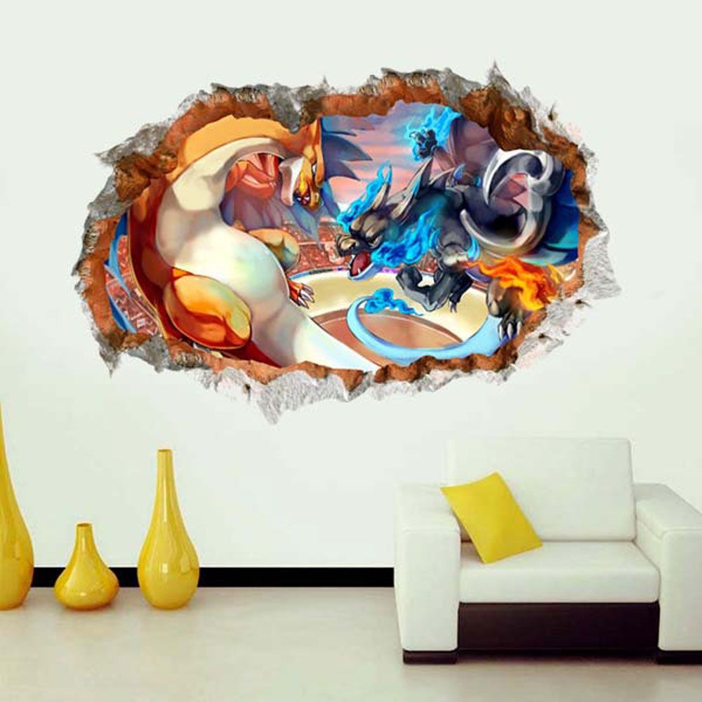 A breakaway wall sticker of Pokémon can provide a unique style for showing off your love for the card game.