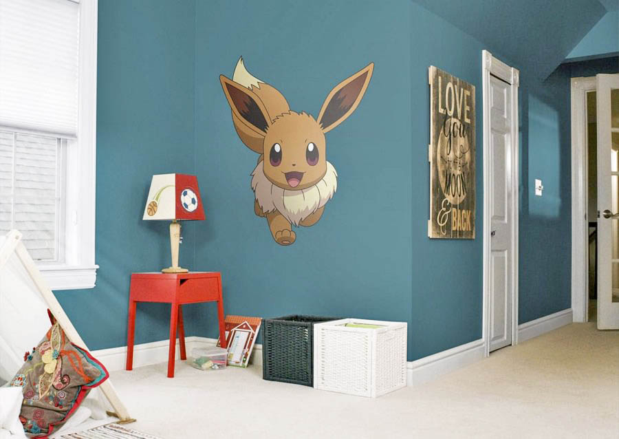 A large vinyl print of Eevee is a creative way to Pokémon your bedroom without going overboard.