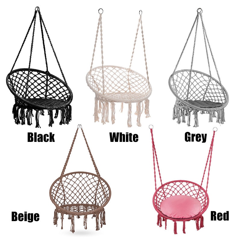 49.2inch Hammock Chair Swing Nordic Style Hanging Swing Chair Hanging Macrame Perfect for Indoor/Outdoor Home Patio Yard Garden