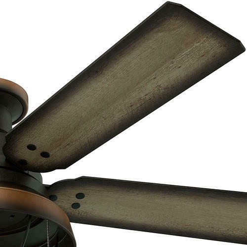52" Hunter Bronze Outdoor Damp Rated Ceiling Fan w/ LED Light! Lodge Cabin Porch 5