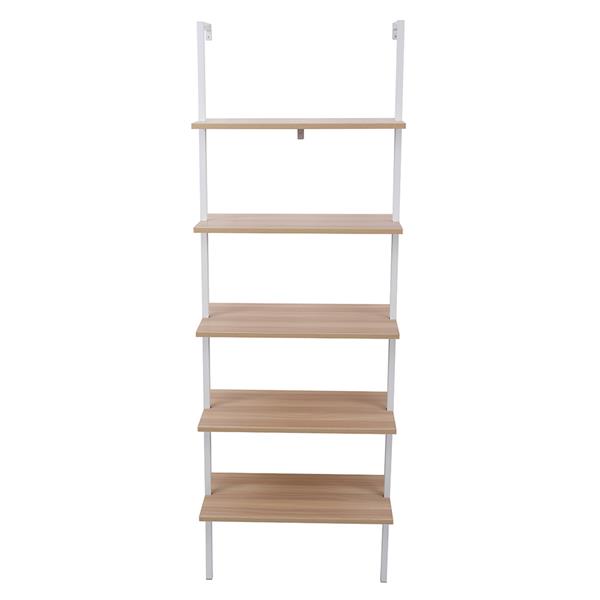 Bookshelf Bookcase 5-Tier Modern Ladder Shelf Multipurpose Storage Rack Industrial Metal Frame Sturdy Easy Install[US-Stock]
