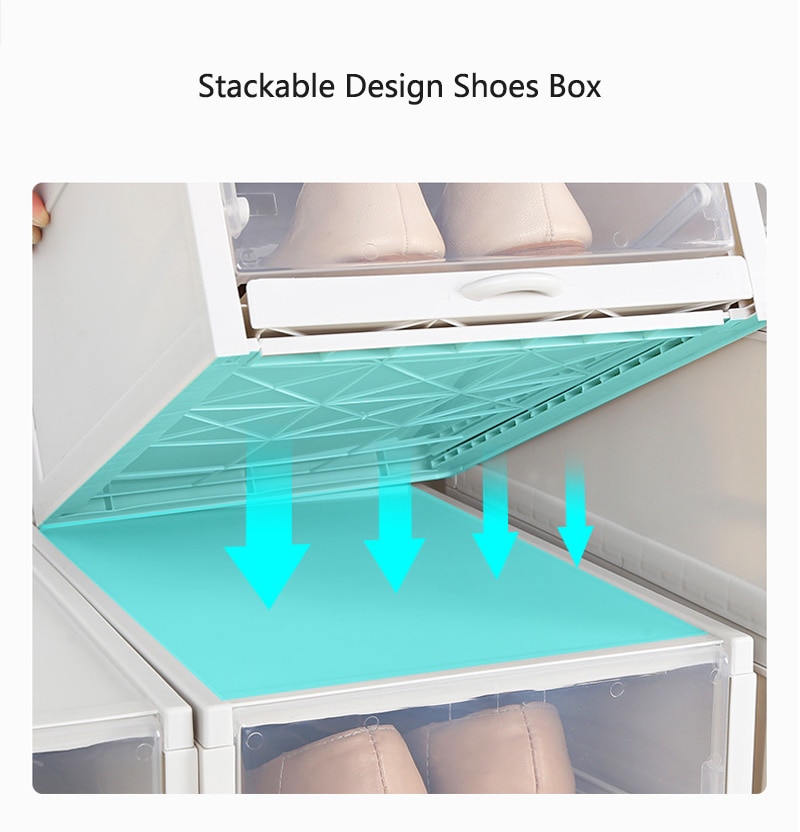Baffect Shoe Boxes Shoes Rack Plastic Stackable Shoebox Shoe Organizer Storage Drawers for High Heels Sneakers Home Accessories