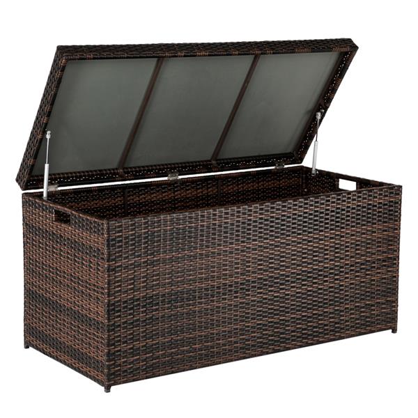 Outdoor Deck Box Storage Box Brown Gradient Indoor/Outdoor Storage Container And Seat For Patio Cushions