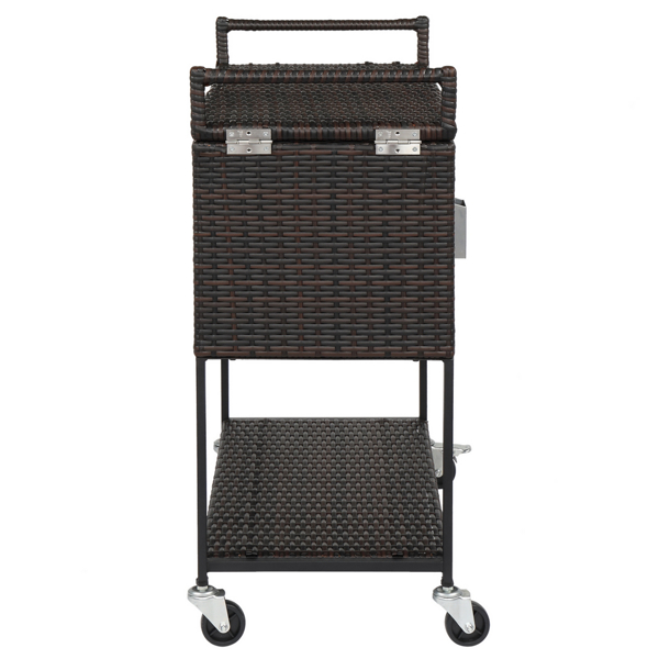 80QT Gradient Rattan With Wine Rack Stainless Steel Panel Drain Pipe Without Foam Freezer Incubator