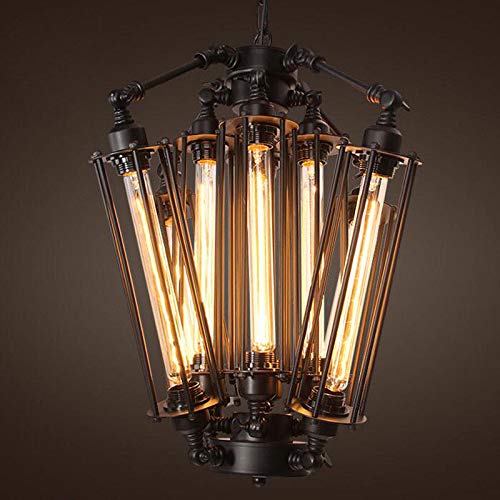 Vintage Matte Black Chandelier Edison Bulb Steampunk Pendant Hanging Lamp Creative Ceiling Lamp Decoration For Hotel Restaurant