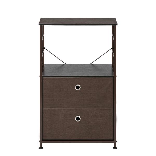 Three Colors Nightstand 2-Drawer Shelf Storage Bedside Furniture & Accent End Table Chest For Home Bedroom Office College Dorm