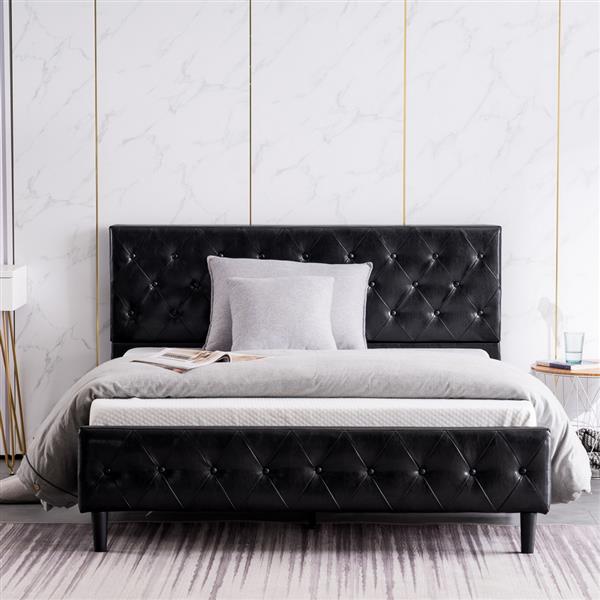 Tufted PU Iron Bed
