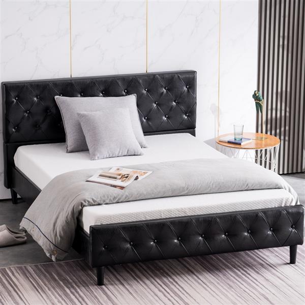 Tufted PU Iron Bed