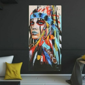 Abstract Indian Woman Canvas Oil Painting Print Picture Home Wall Art Decor hot