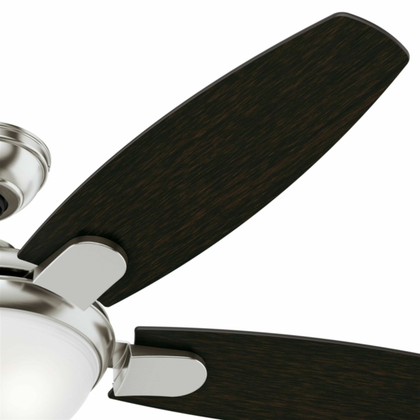 Hunter 54" Contemporary Ceiling Fan in Brushed Nickel with LED Light & Remote 5