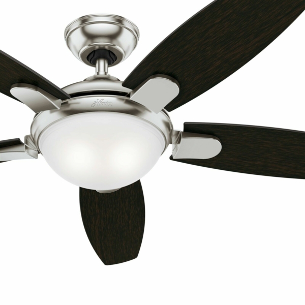 Hunter 54" Contemporary Ceiling Fan in Brushed Nickel with LED Light & Remote