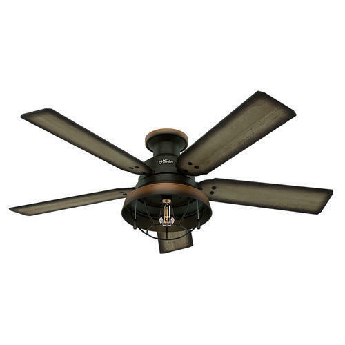 52" Hunter Bronze Outdoor Damp Rated Ceiling Fan w/ LED Light! Lodge Cabin Porch