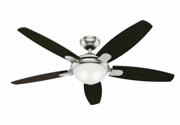 Hunter 54" Contemporary Ceiling Fan in Brushed Nickel with LED Light & Remote 6