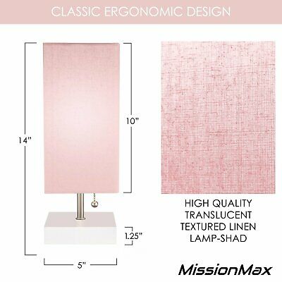 Modern Pink Table Lamp with Quick charge USB Port 2