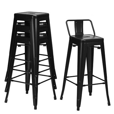 4 Piece Industrial Style Metal Bar Stools 6