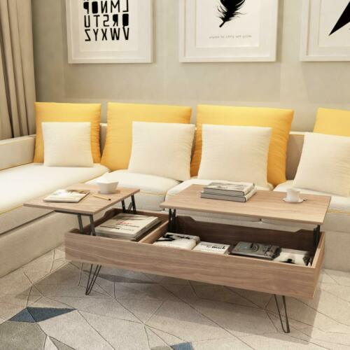 Lift Top Coffee Table with Drawers & Hidden Compartment Storage Living Room