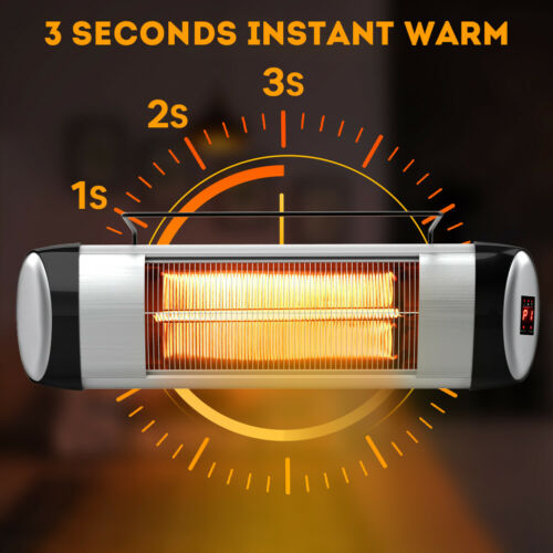 Electric Patio Heater Infrared Outdoor Heater Timer Quiet Remote Free Standing 3