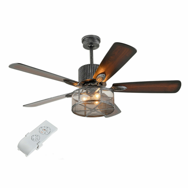 52" Ceiling Fan Light Chandelier 5 Blades 3 Speed Fan Lamp 5