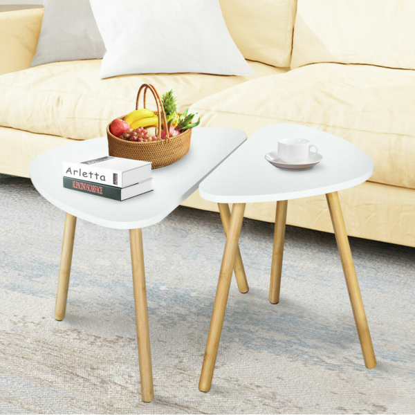 Side Table Set of 2, Bamboo End Table for Living Room Side Table for Bedroom 5