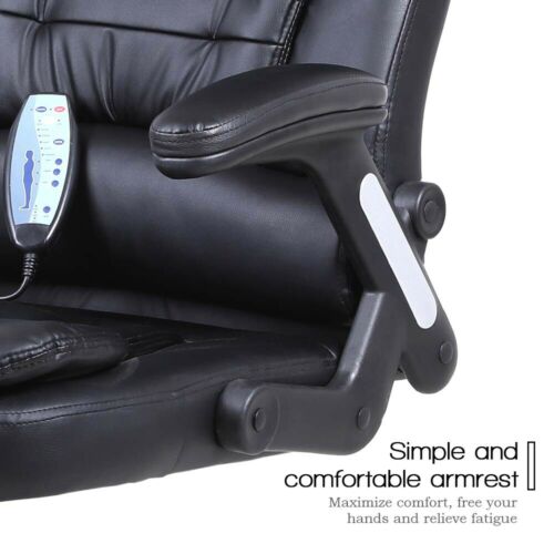 Black PU Leather High Back Massage Office Chair 9