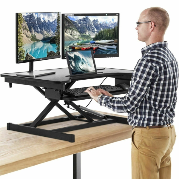 32" Standing Desk Converter Stand Up Desk Adjustable Desk Riser Home Office 1