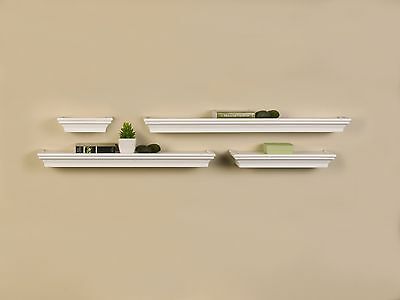 Wall Mount Shelf Set Of 4 Floating Display Home Decor Shelves Furniture
