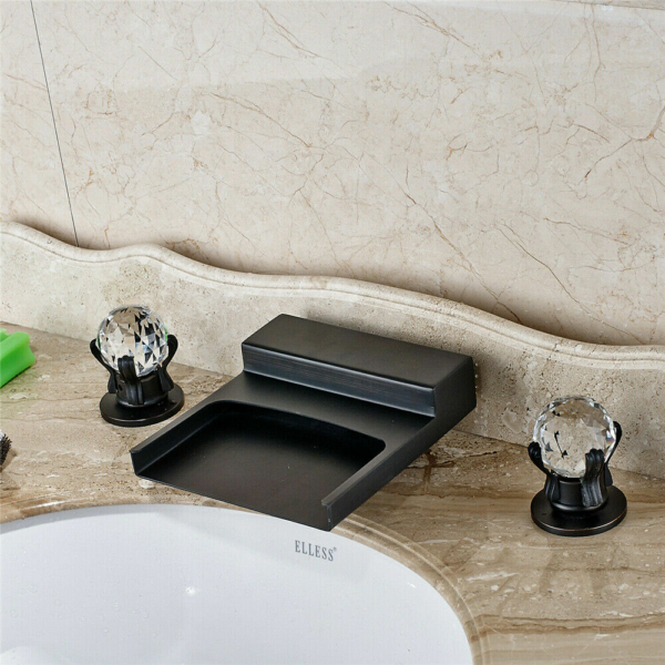8-16" Widespread Bathroom Sink Faucet Oil Rubbed Bronze 3 holes Basin Mixer 6