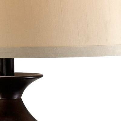 Mission Table Lamp with Nightlight Champagne Glass Brushed Iron 4