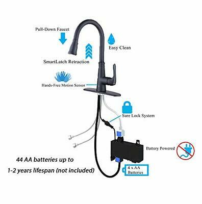 Touchless Kitchen Faucet with PullDown Sprayer, 20 Single Kitchen Sink Black 7