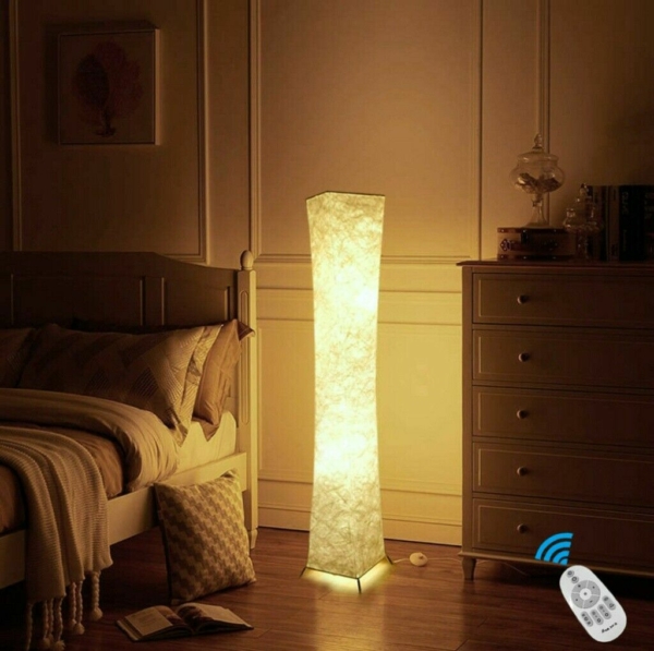 LED Floor Lamp Modern Design Fabric 52''Tall Lamp w/ 2 Bulbs 2