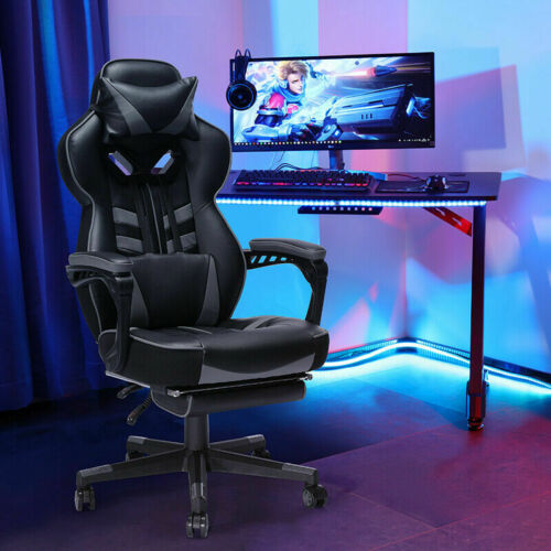 High Back Gaming Swivel Chair With Footrest 1