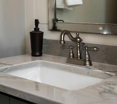 Classic Bathroom Vanity Sink 4" Centerset Lavatory Faucet Brushed Bronze
