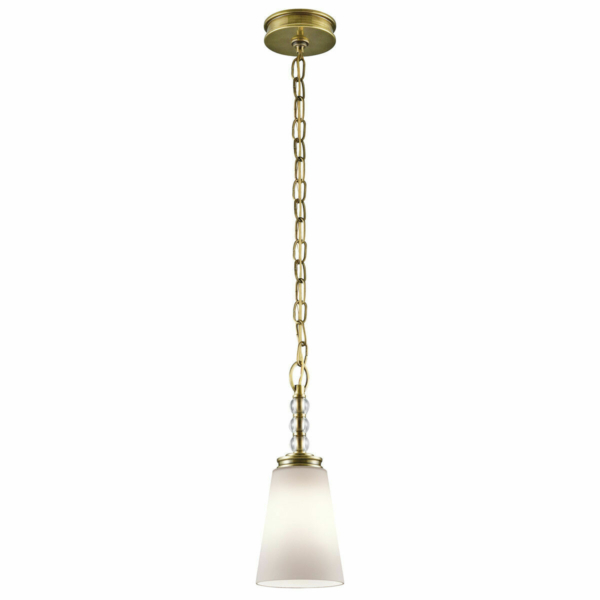 Kichler Rossington 1 Light Natural Brass Mini Pendant Ceiling Light