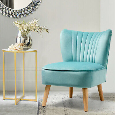 2 Piece Living Room Armless Accent Chair Velvet Leisure Sofa Upholstered Green 4