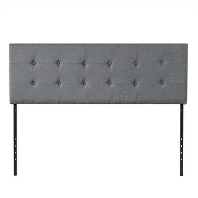 Tufted Linen Fabric Upholstered Queen Full Size Height Adjustable Headboard 1