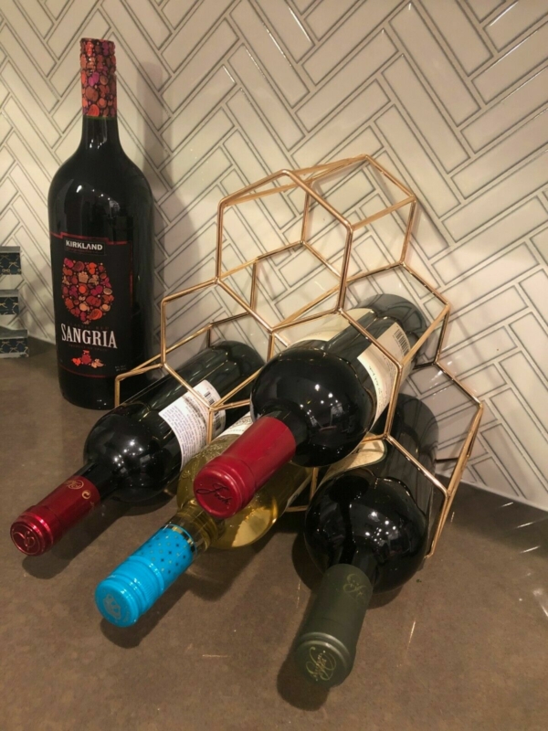 Charmed Metal Wine Racks 6 Bottle Free Standing Bottle Holder Tabletop Cabinet 2