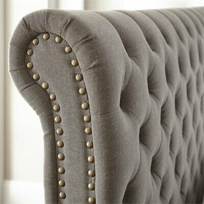 Steve Silver Swanson Tufted King Sleigh Bed in Gray 5