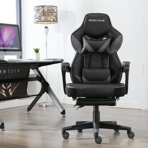 Gaming Recliner Office Desk High-Back Swivel Chair With PU Leather 7