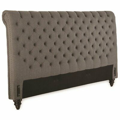 Steve Silver Swanson Tufted King Sleigh Bed in Gray 4