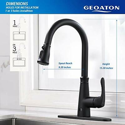 Touchless Kitchen Faucet with PullDown Sprayer, 20 Single Kitchen Sink Black 3