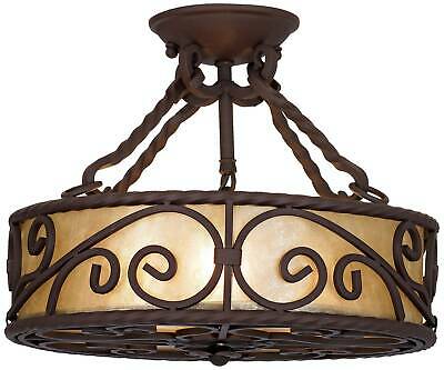15" Natural Mica Collection Iron Ceiling Light Fixture 4