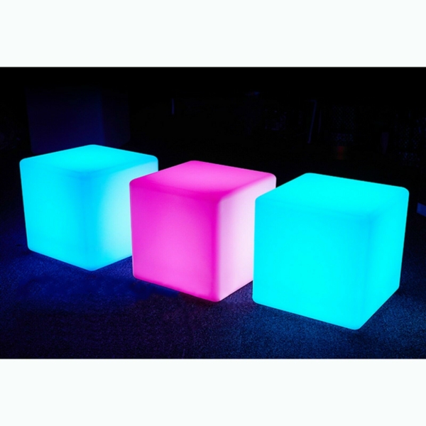LED Cube Stool Outdoor Table Chair Light Seat 16 RGB Color Change Waterproof 5