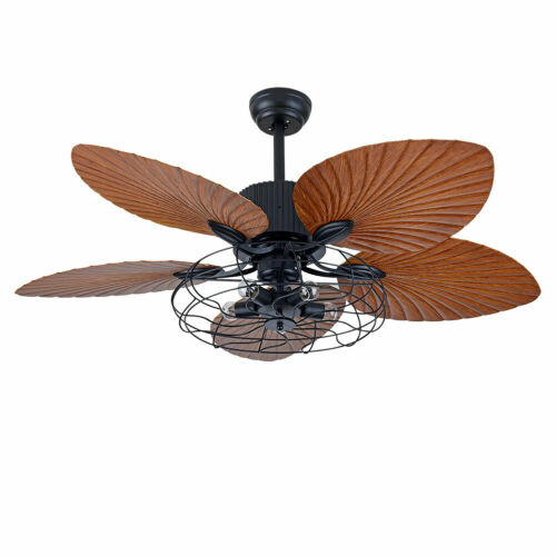 52" Ceiling Fan Rustic Edison Industrial With Cage Light W/ Remote Control 9