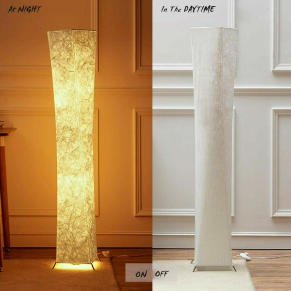 LED Floor Lamp Modern Design Fabric 52''Tall Lamp w/ 2 Bulbs 3