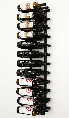 36 Bottle VintageView® Metal Wall Mounting Wine Rack. Satin Black Finish