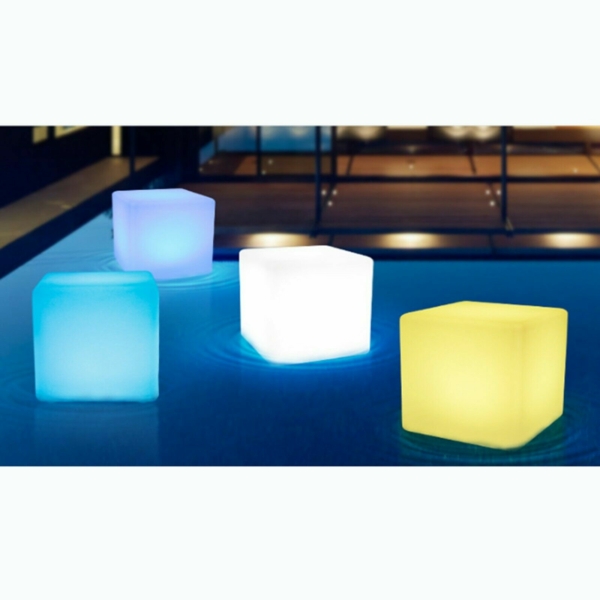 LED Cube Stool Outdoor Table Chair Light Seat 16 RGB Color Change Waterproof